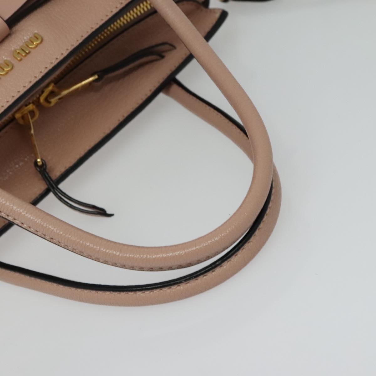 Miu Miu Madras Fiocco Bow Leather Pink Leather Bag (Pre-Owned)