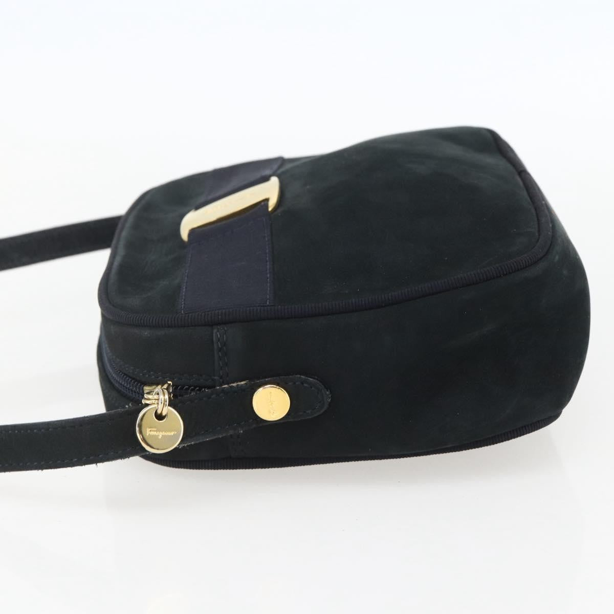 Salvatore Ferragamo Vala Suede Navy Suede Shoulder Bag Bag (Pre-Owned)
