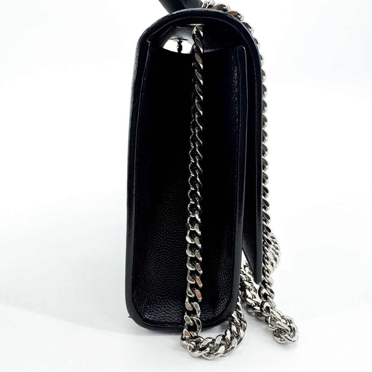 Saint Laurent Classic Monogram Flap Chain Leather Black Leather Crossbody Bag Bag (Pre-Owned)
