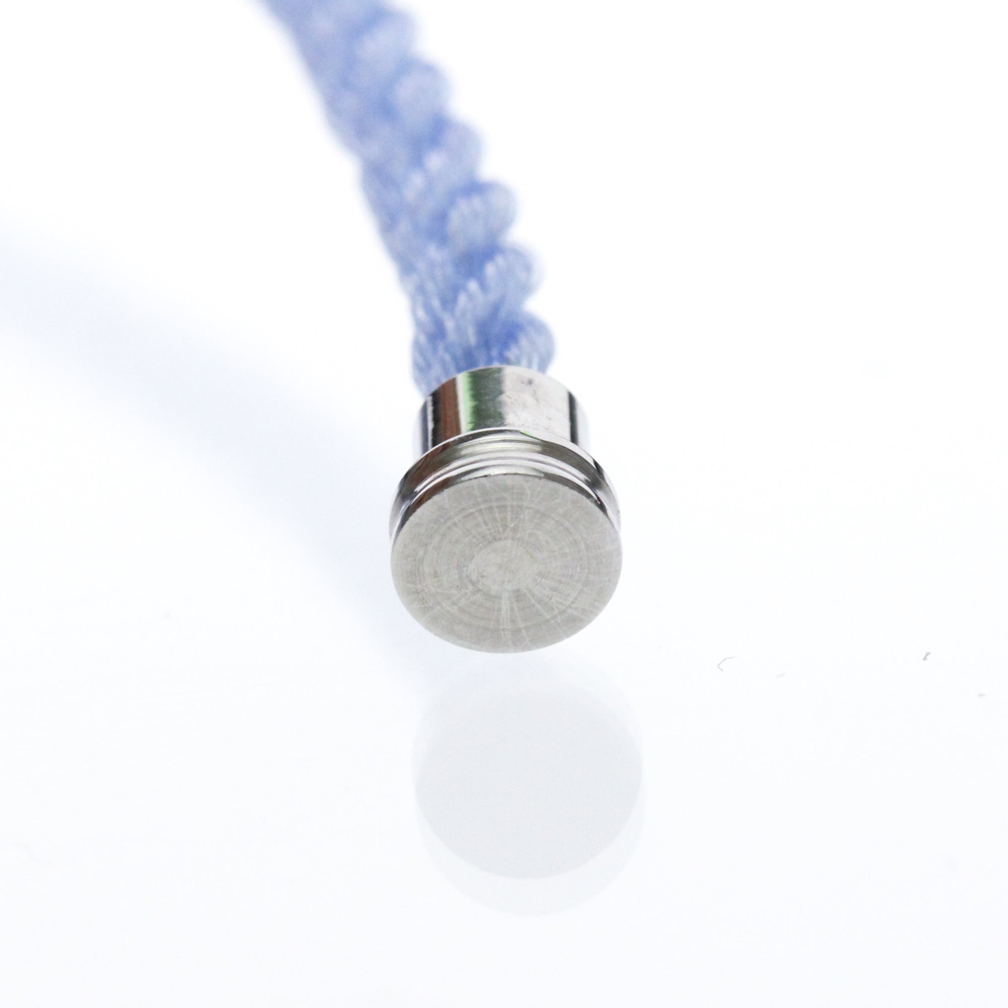 Fred Paris Force 10 Woven Cord With Stainless Steel And 18K White Gold Silver White_Gold Bracelet Jewelry (Pre-Owned)