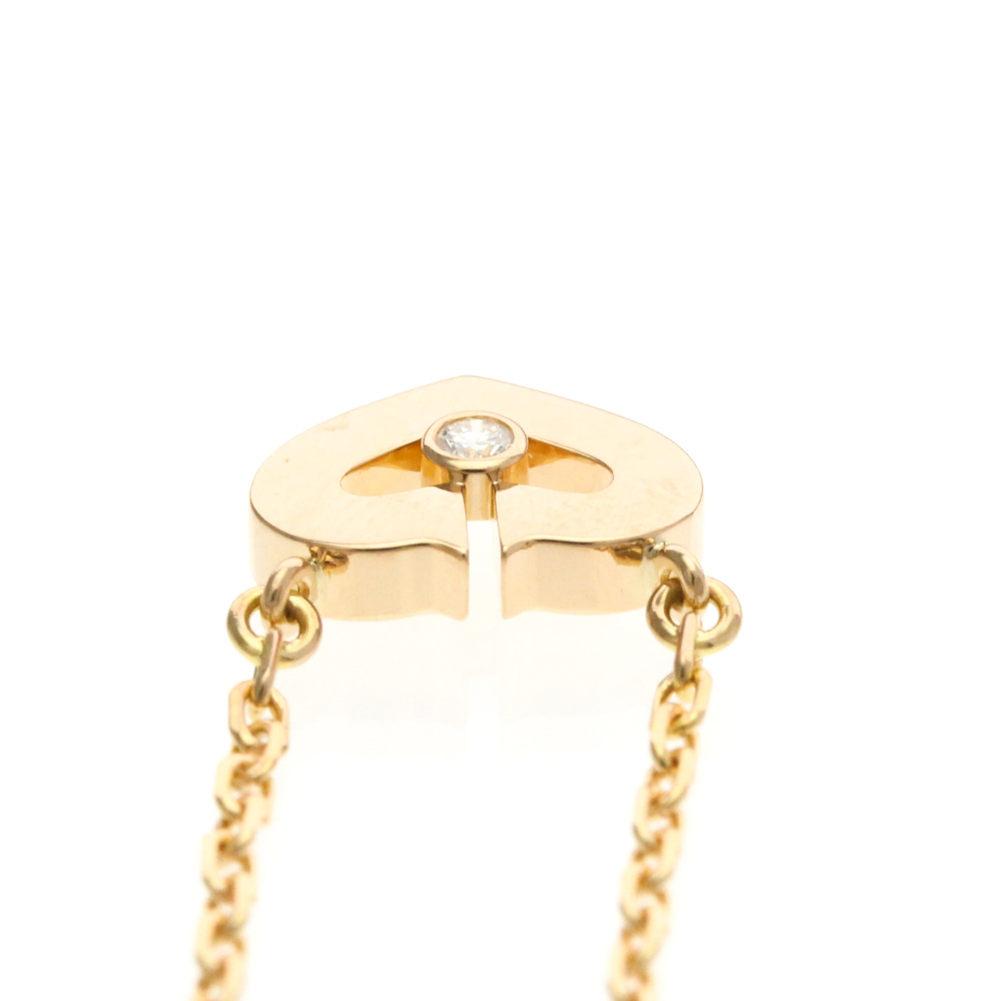Cartier C Heart De Cartier Pendant 18K Rose Gold With Diamond Gold Pink_Gold Necklace Jewelry (Pre-Owned)