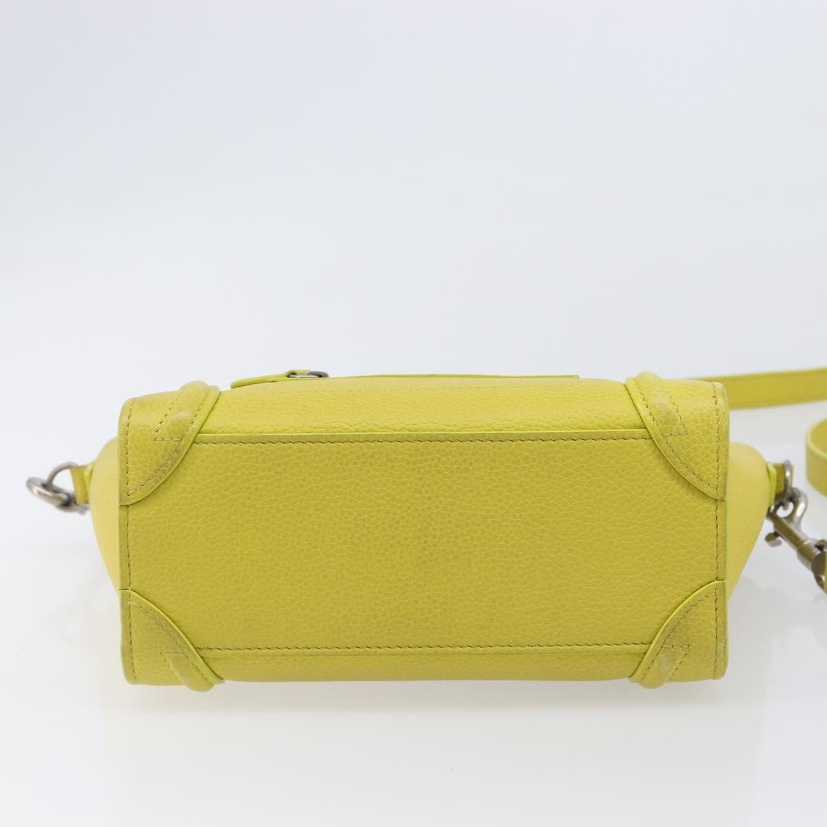 Celine Luggage Grainy Leather Yellow Leather Handbag (Pre-Owned)