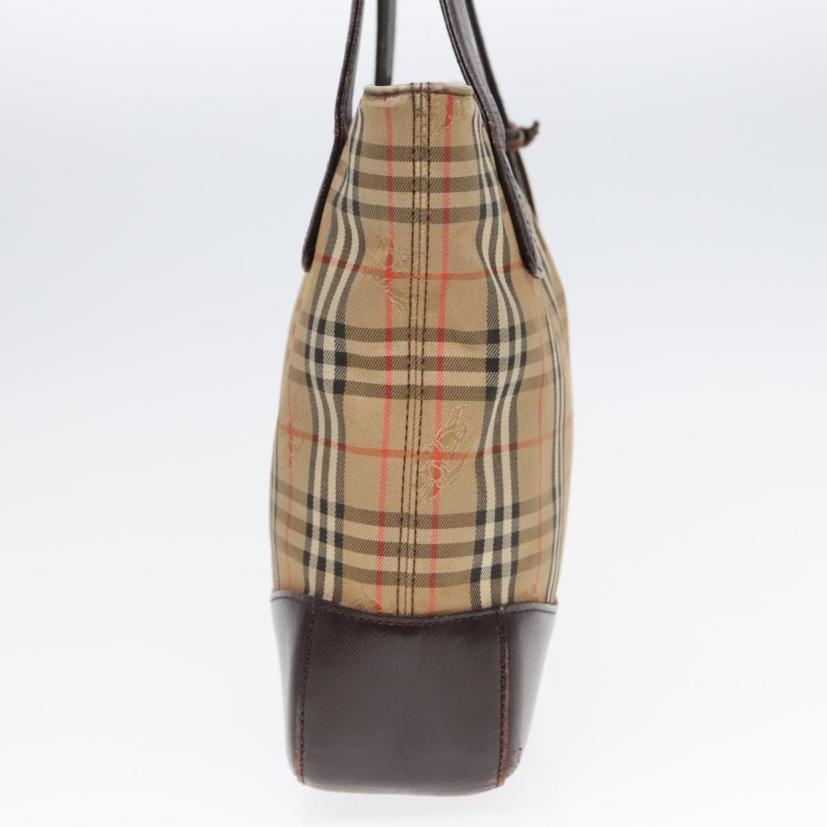 Burberry Nova Check Tote Canvas Check Pattern Beige Canvas Tote Bag Bag (Pre-Owned)