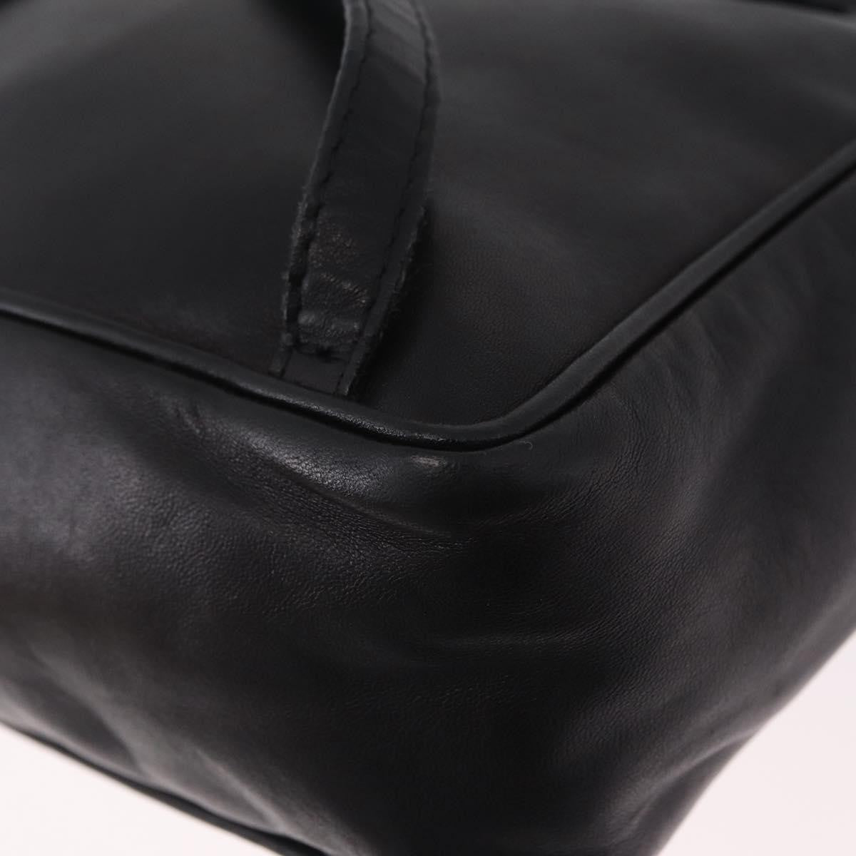 Bottega Veneta Backpack Leather With Intrecciato Black Leather Backpack Bag (Pre-Owned)