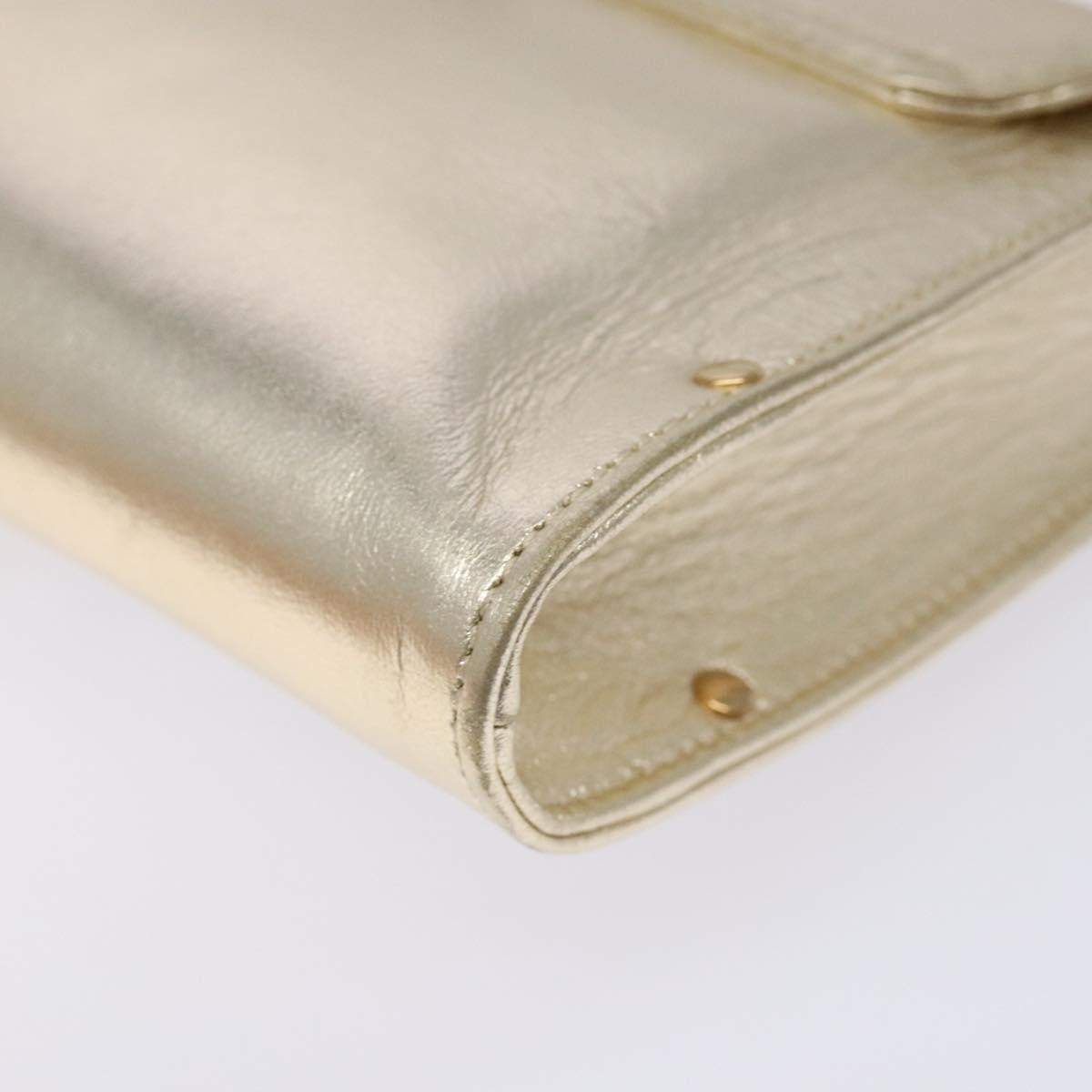Salvatore Ferragamo Gancini Leather Gold Leather Shoulder Bag Bag (Pre-Owned)