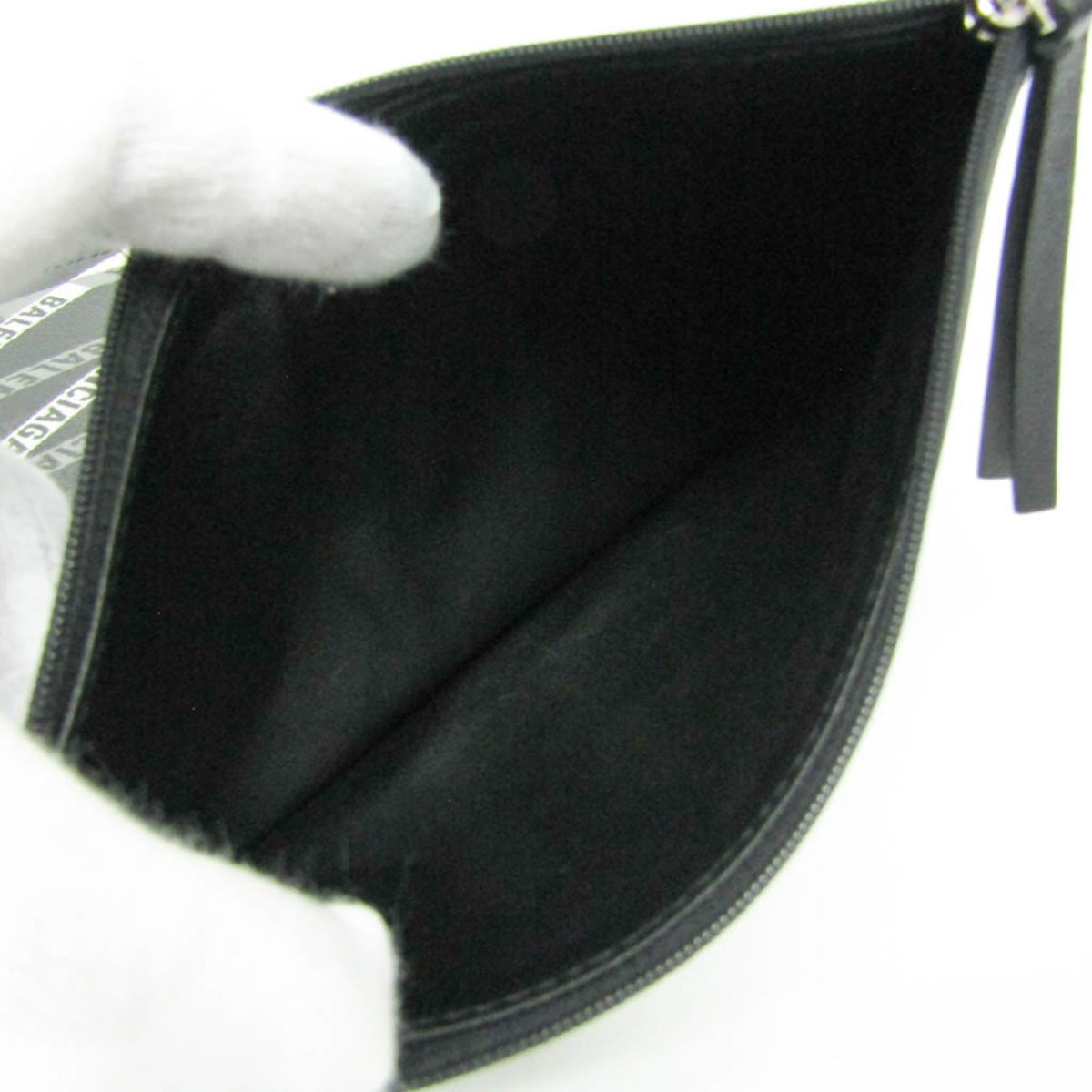 Balenciaga Fold Over Monogram Printed Leather Black Leather Tote Bag Bag (Pre-Owned)
