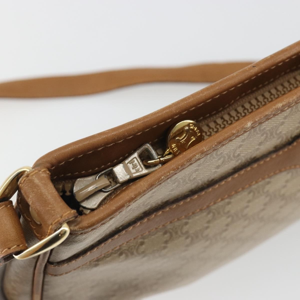 Celine Vintage Macadam Canvas Beige Pvc Shoulder Bag Bag (Pre-Owned)