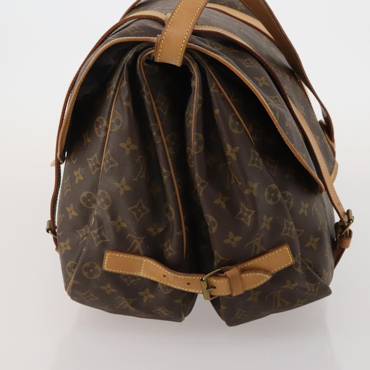 Louis Vuitton Saumur Monogram Canvas Brown Canvas Shoulder Bag Bag (Pre-Owned)