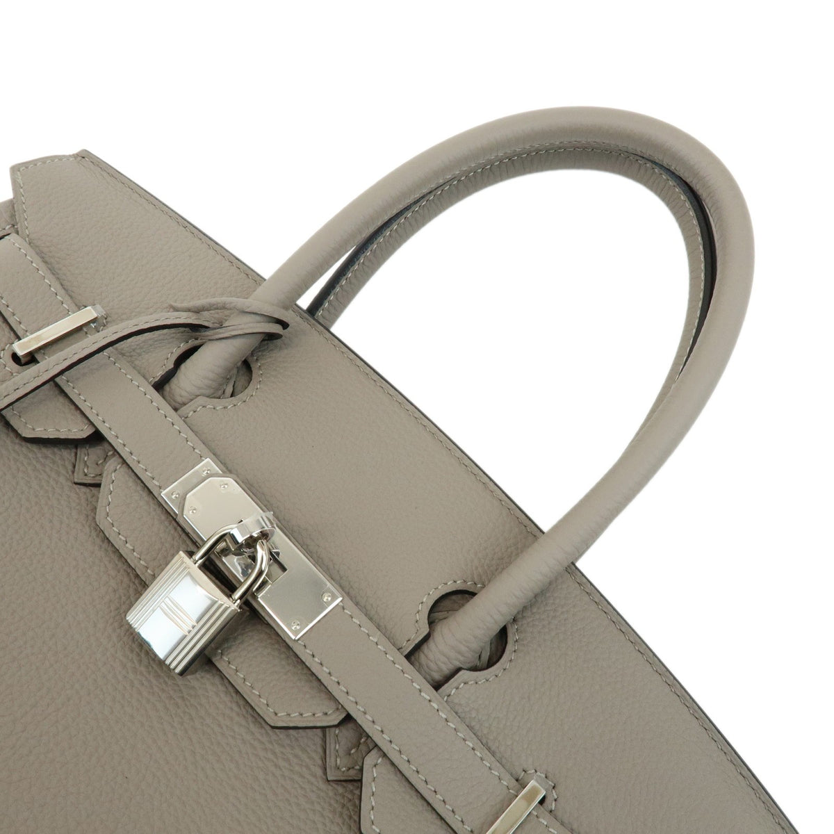 Hermes Birkin Grey Togo With Palladium Hardware Gray Leather Handbag (Pre-Owned)