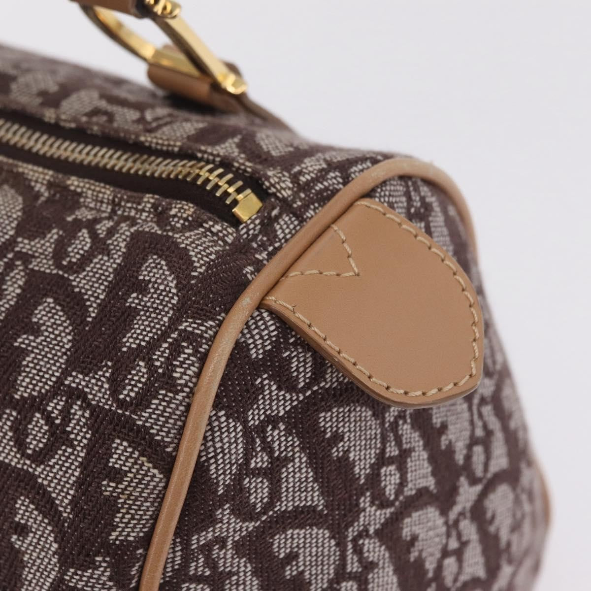 Christian Dior Vintage Trotter Boston Diorissimo Canvas Brown Canvas Handbag (Pre-Owned)