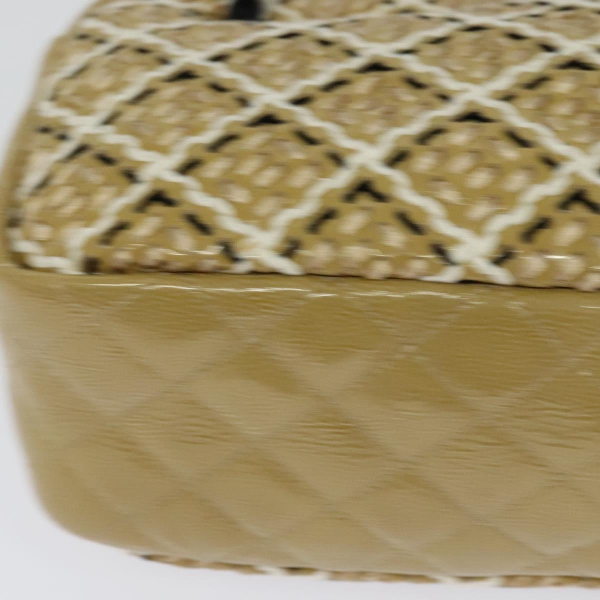 Chanel Camera Case Woven Stitch Patent Beige Glass Shoulder Bag Bag (Pre-Owned)