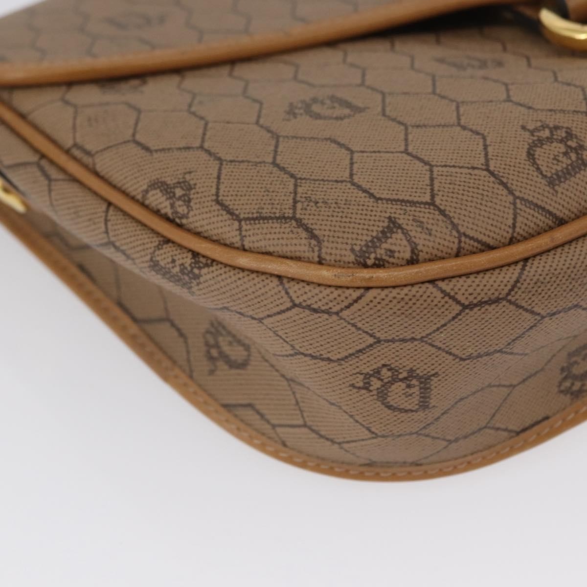 Christian Dior Vintage Honeycomb Canvas And Leather Beige Canvas Shoulder Bag Bag (Pre-Owned)