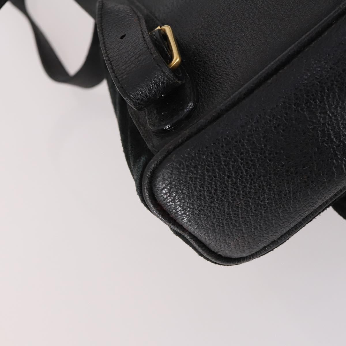 Gucci Vintage Bamboo Suede Black Suede Backpack Bag (Pre-Owned)