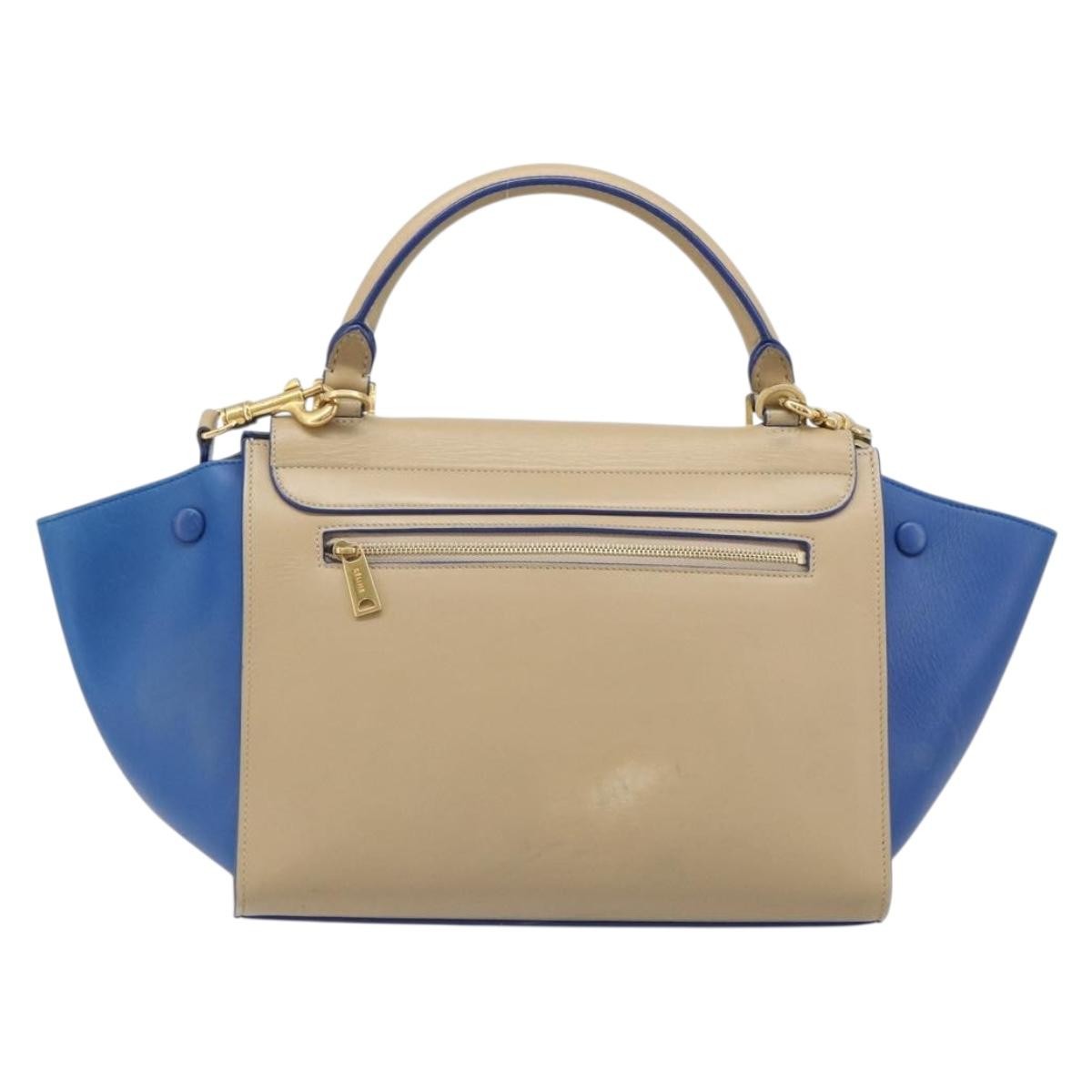 Celine Trapeze Leather Beige Leather Handbag (Pre-Owned)