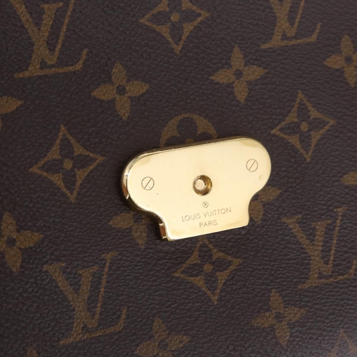 Louis Vuitton Saint Placide Monogram Canvas And Leather Brown Canvas Handbag (Pre-Owned)
