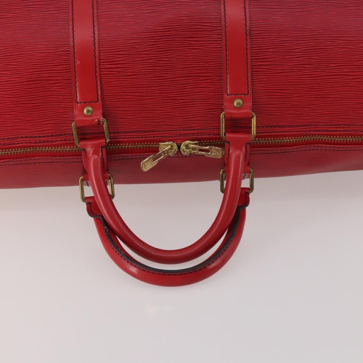 Louis Vuitton Keepall Epi Red Leather Travel Bag Bag (Pre-Owned)