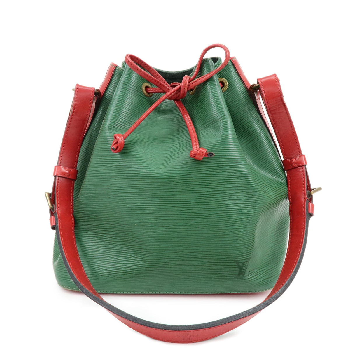 Louis Vuitton Bicolor Petit Noe Epi Leather Green Leather Handbag (Pre-Owned)