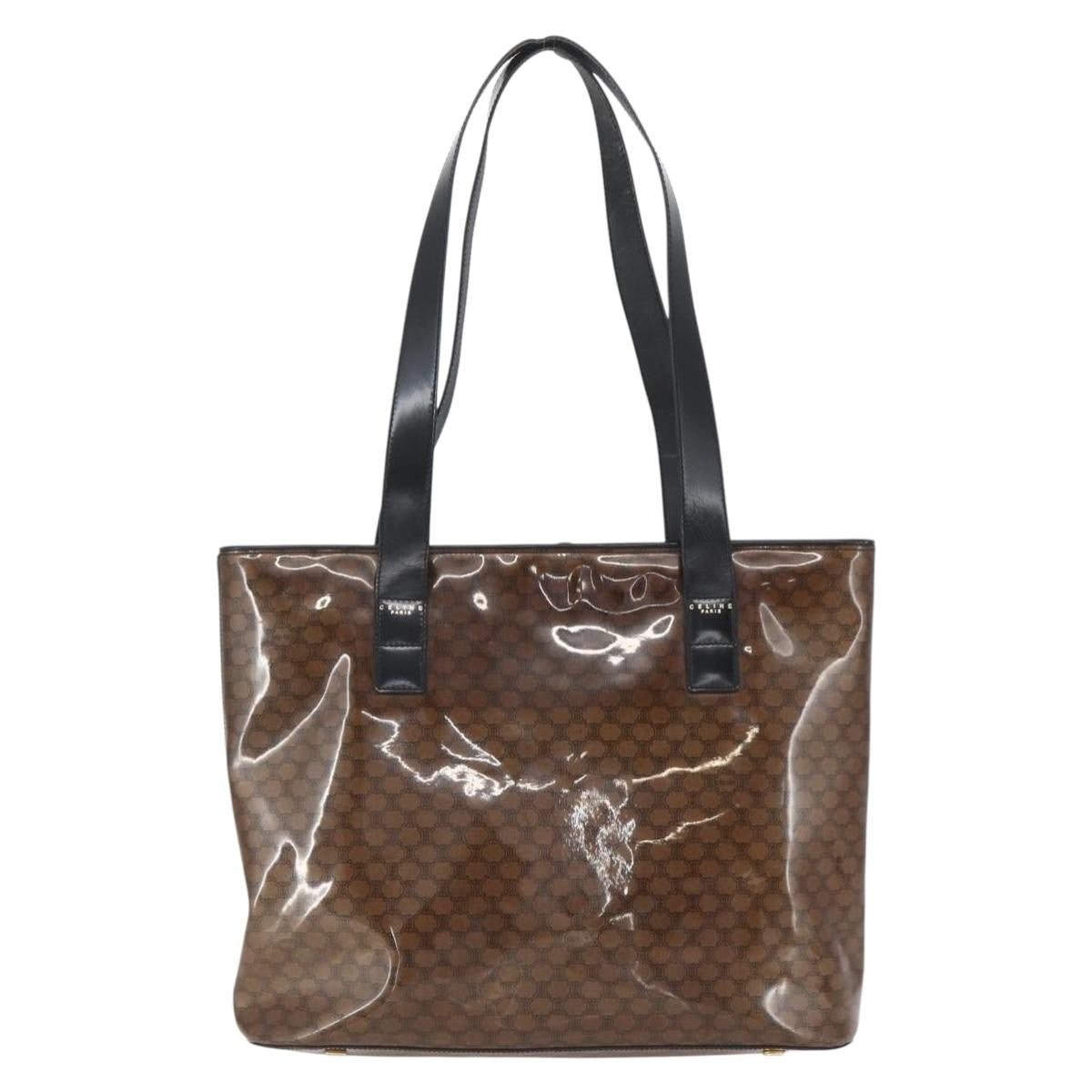 Celine Vintage Macadam Macadam Canvas  Vinyl Brown Plastic Shoulder Bag Bag (Pre-Owned)