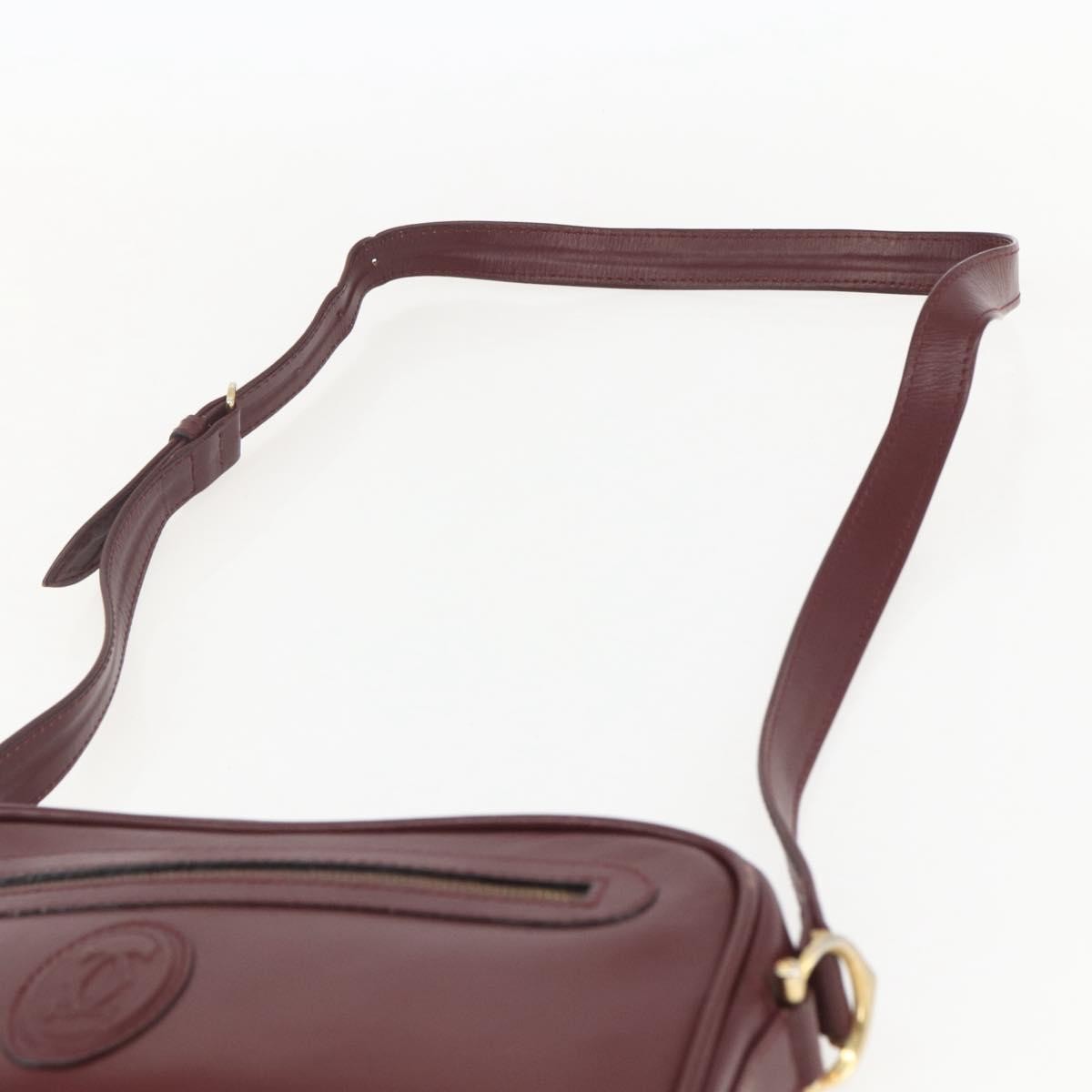 Cartier Must De Cartier Leather Burgundy Leather Shoulder Bag Bag (Pre-Owned)