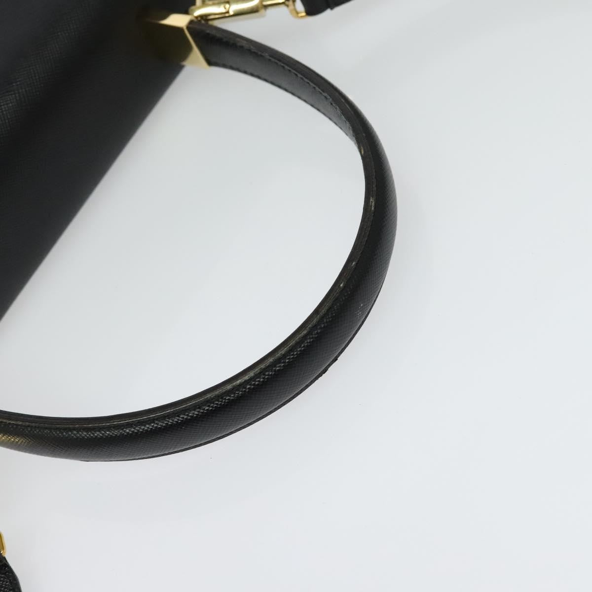 Salvatore Ferragamo Gancini Convertible Top Handle Leather Black Leather Handbag (Pre-Owned)