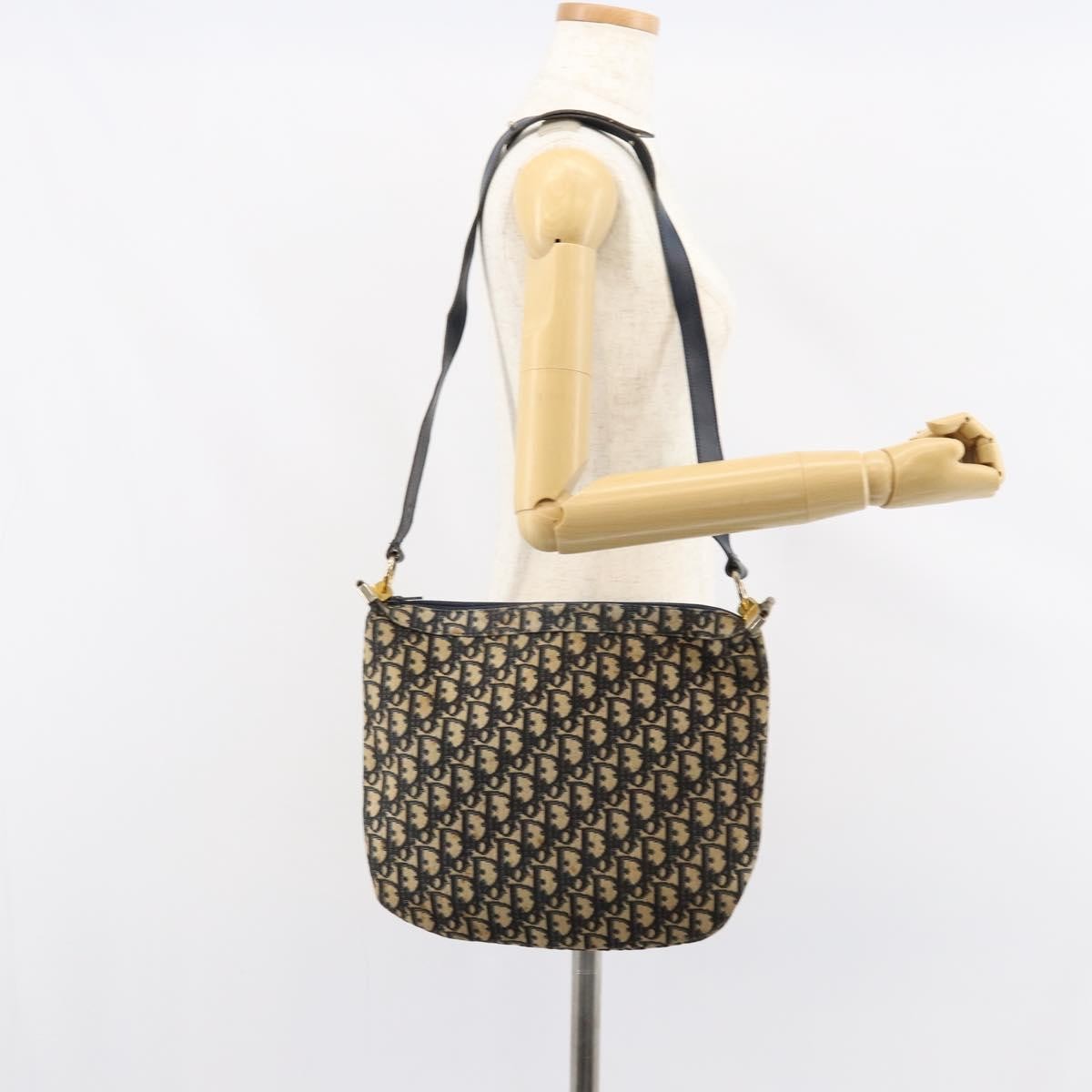 Christian Dior Vintage Trotter Canvas Navy Canvas Shoulder Bag Bag (Pre-Owned)