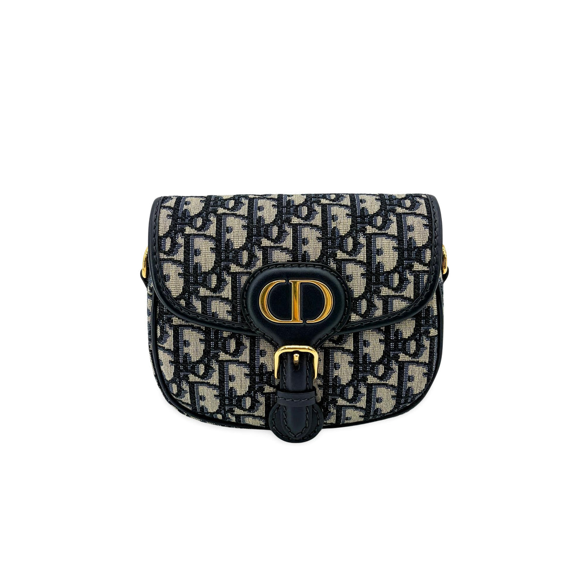 Christian Dior Bobby Flap Oblique Canvas Beige Canvas Handbag (Pre-Owned)