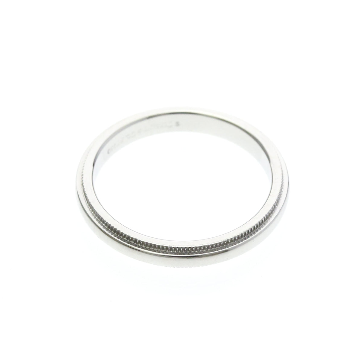 Tiffany & Co. Classic Milgrain Band Platinum Silver Platinum Ring Jewelry (Pre-Owned)