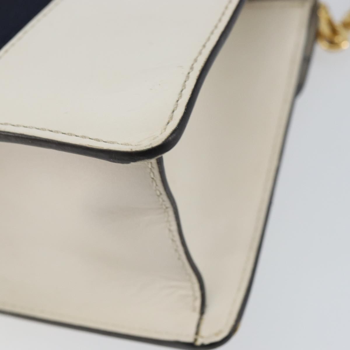 Gucci Sylvie Top Handle Leather White Leather Handbag (Pre-Owned)