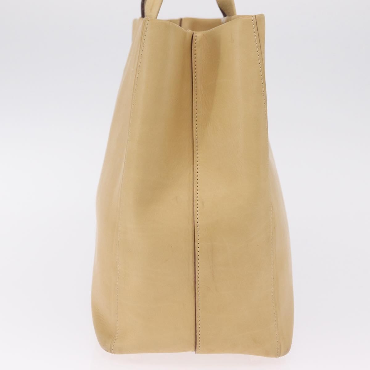 Loewe Papelle Leather Beige Leather Tote Bag Bag (Pre-Owned)