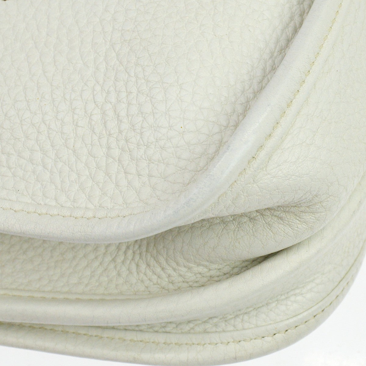 Hermes Evelyne Bag Gen Iii Clemence White Leather Shoulder Bag Bag (Pre-Owned)