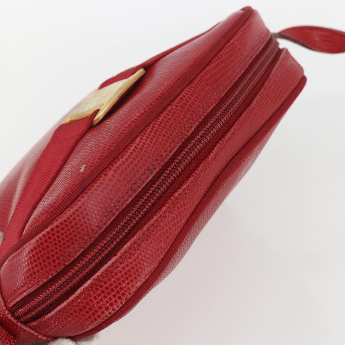 Salvatore Ferragamo Vara Bow Camera Leather Red Leather Shoulder Bag Bag (Pre-Owned)