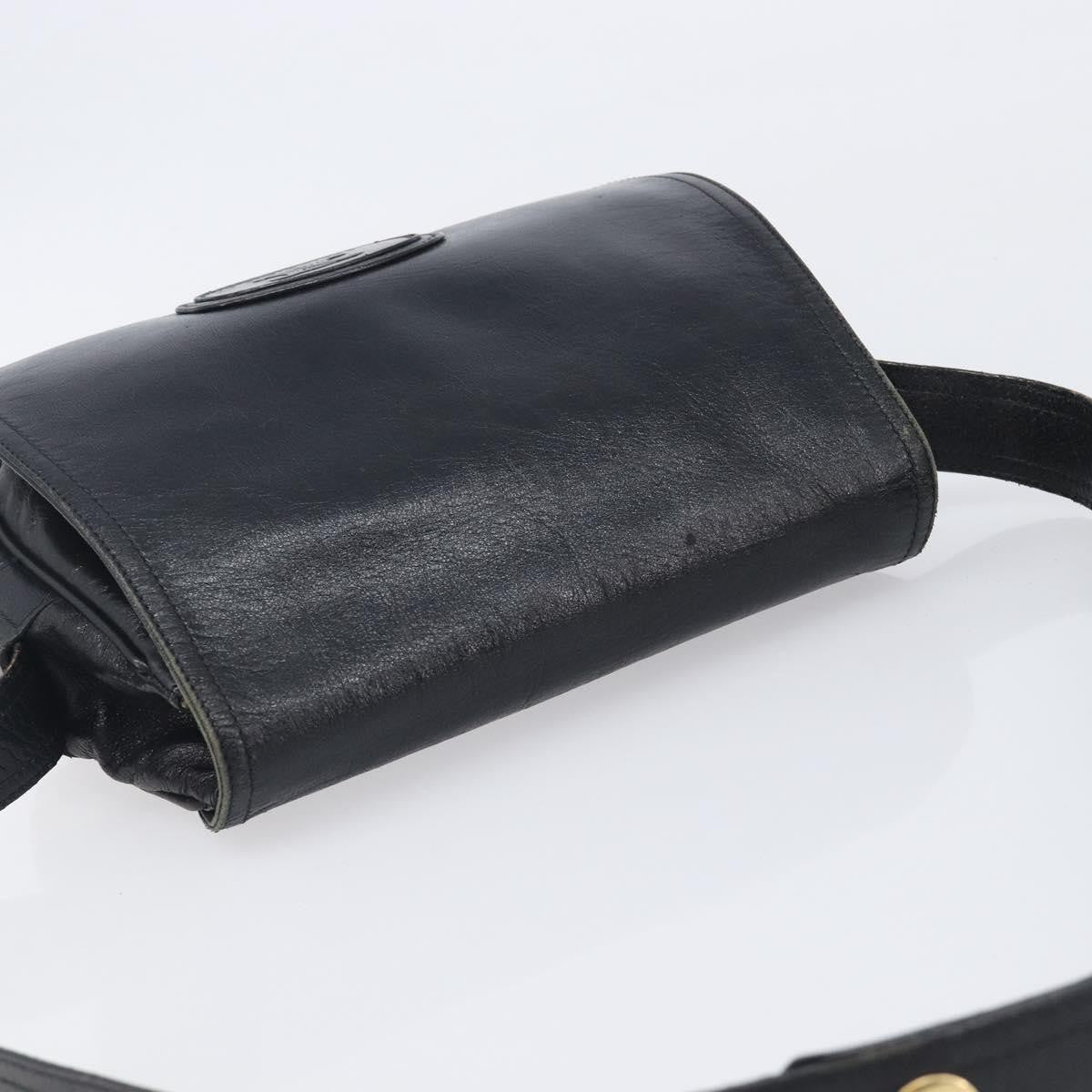 Celine Shoulder Leather Black Leather Shoulder Bag Bag (Pre-Owned)