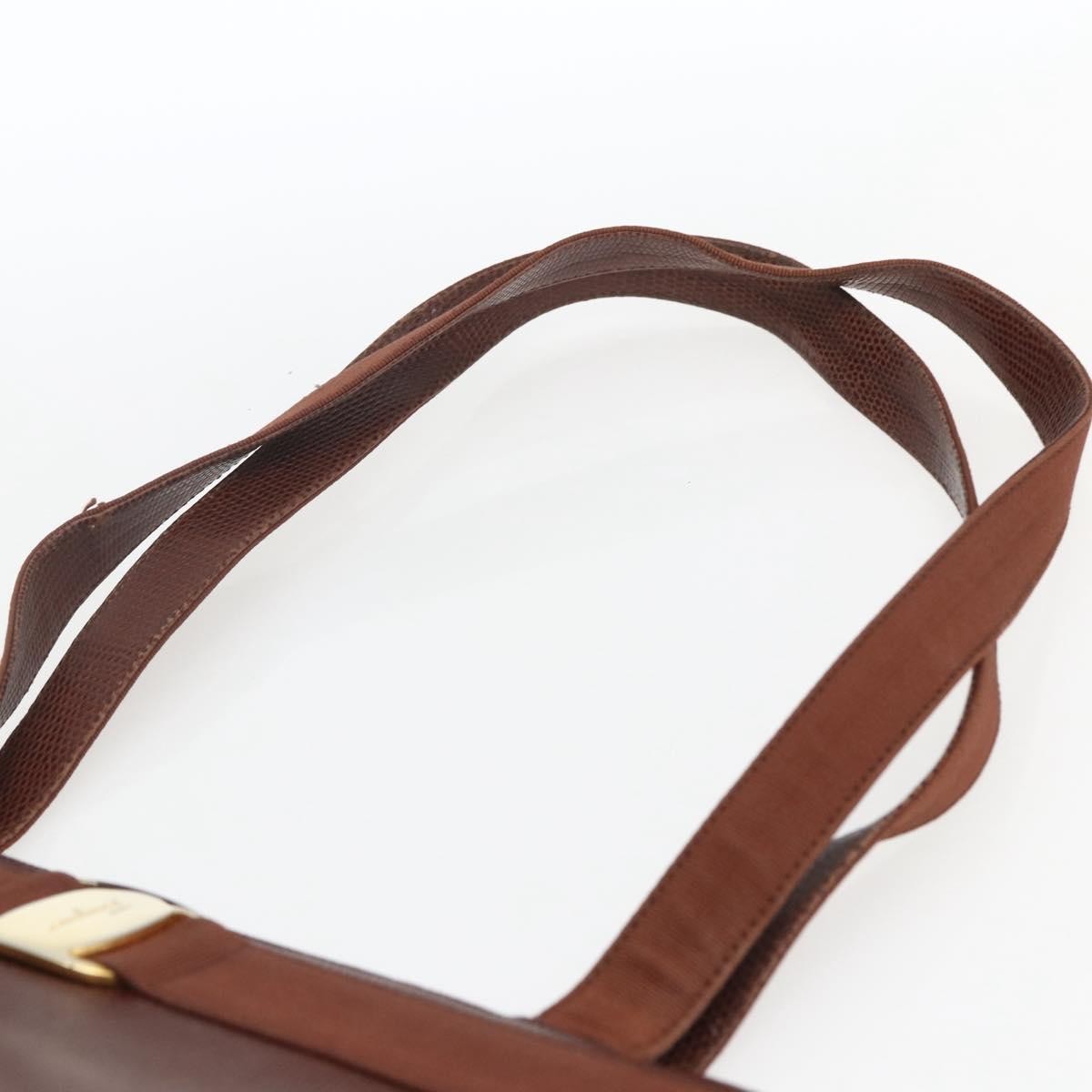 Salvatore Ferragamo Vala Leather Brown Leather Shoulder Bag Bag (Pre-Owned)