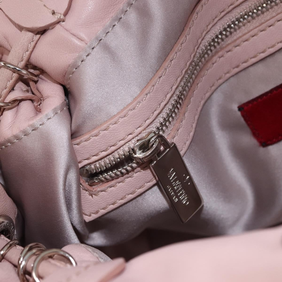 Valentino Garavani Rosier Tote Silk Pink Leather Tote Bag Bag (Pre-Owned)
