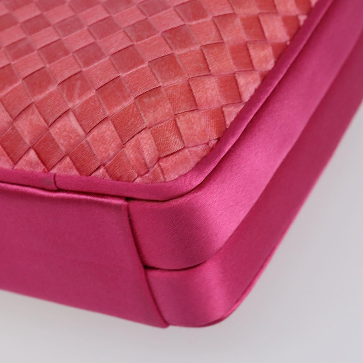 Bottega Veneta Intrecciato Clutch Satin Pink Satin Clutche & Pouche Bag (Pre-Owned)