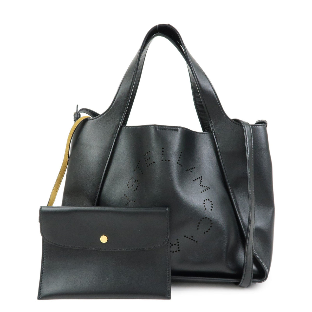 Stella Mccartney Alter Faux Leather Black Synthetic Tote Bag Bag (Pre-Owned)