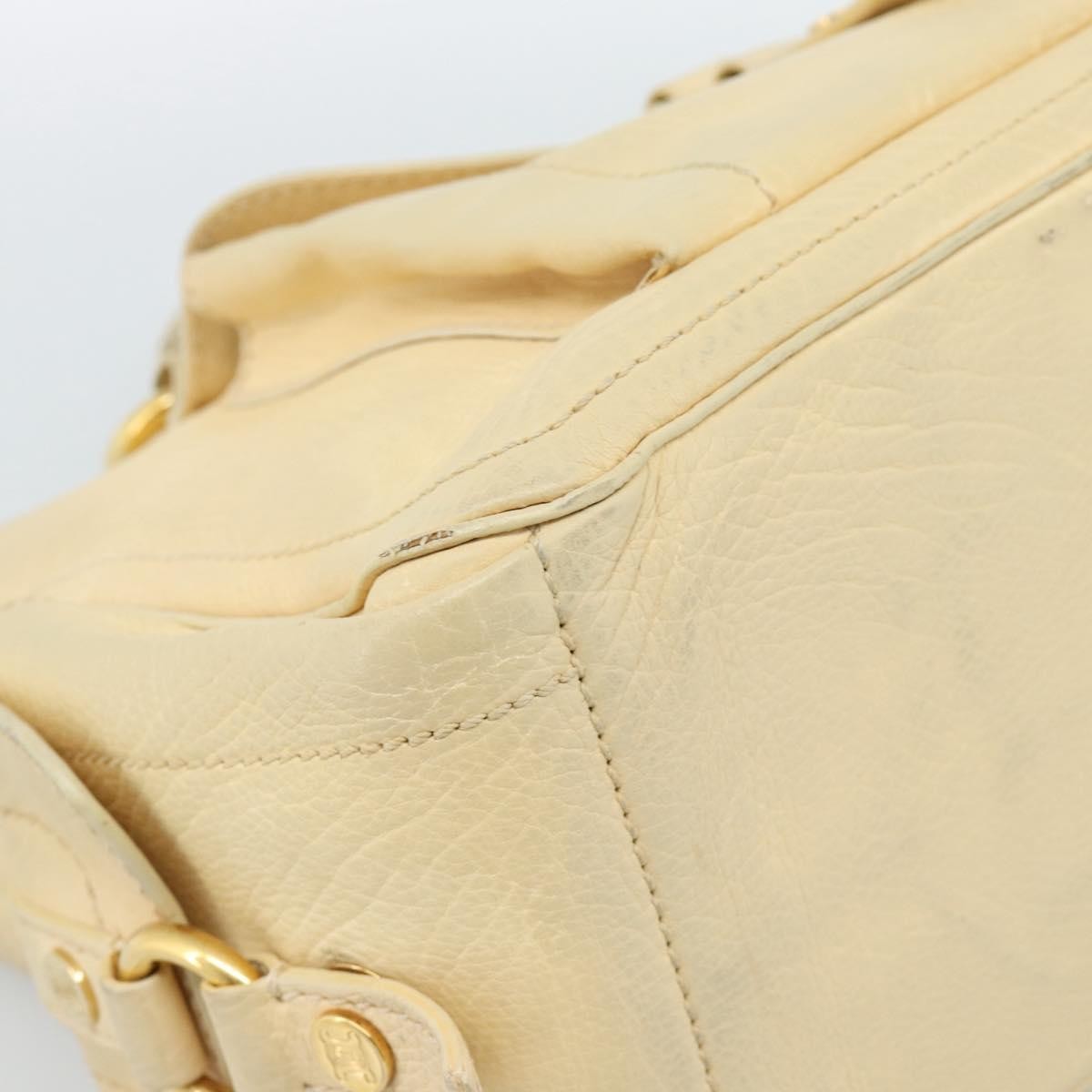 Celine Boogie Satchel Leather Beige Leather Handbag (Pre-Owned)