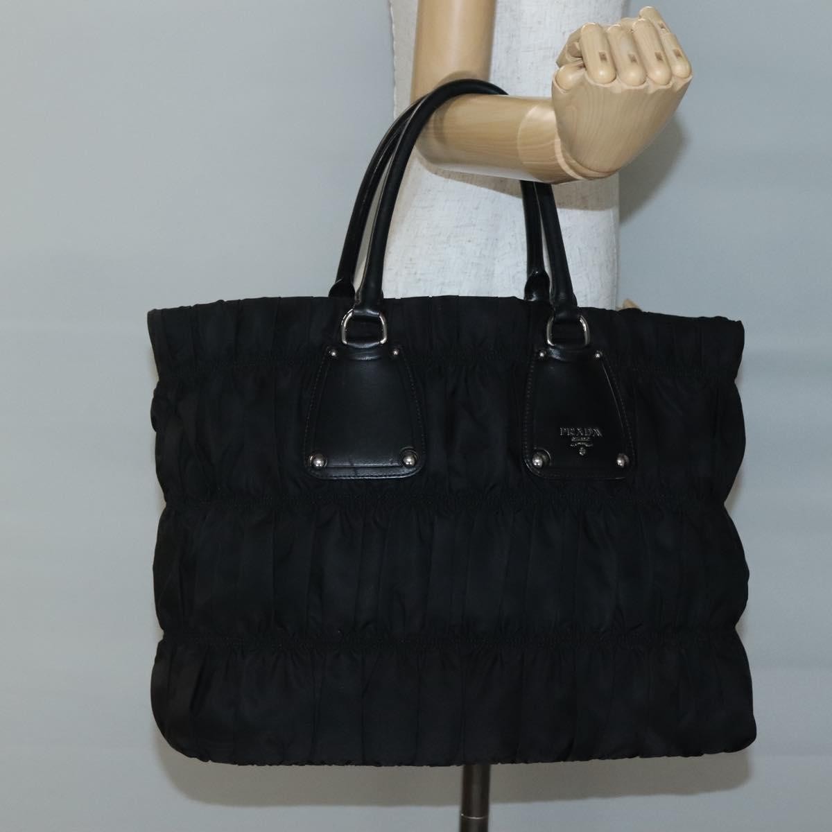 Prada Gaufre Tote Tessuto Black Nylon Bag (Pre-Owned)