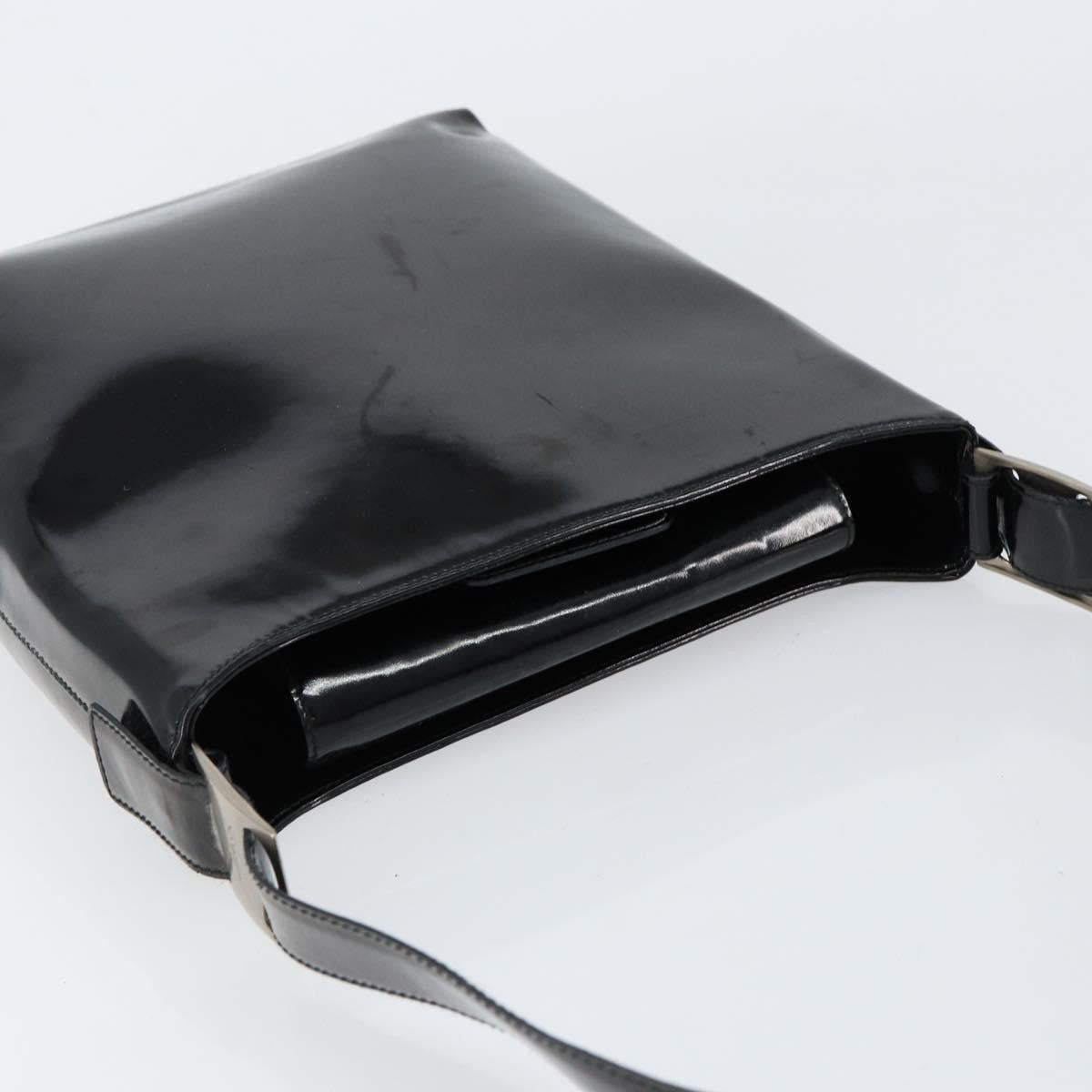 Salvatore Ferragamo Vala Patent Leather Black Patent_Leather Shoulder Bag Bag (Pre-Owned)