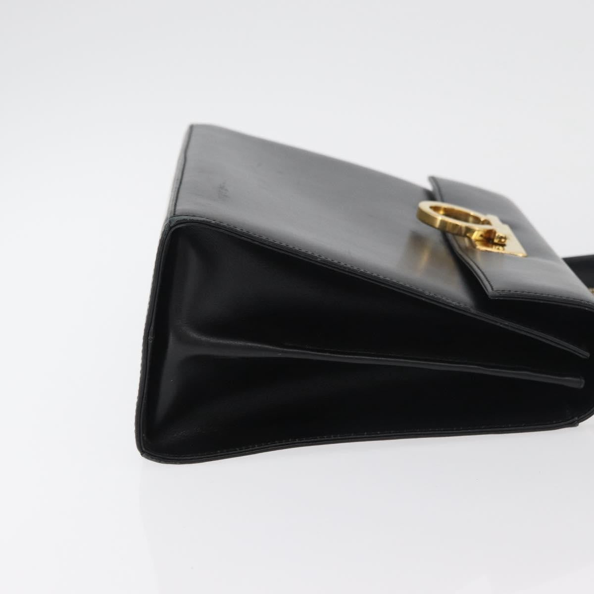 Salvatore Ferragamo Convertible Top Handle Leather Black Leather Handbag (Pre-Owned)