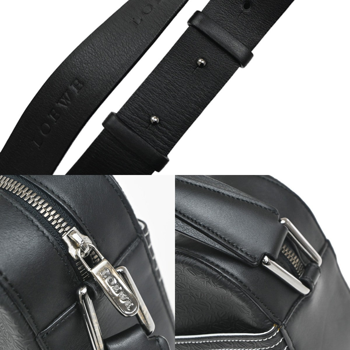 Loewe Anagram Leather Black Pvc Shoulder Bag Bag (Pre-Owned)