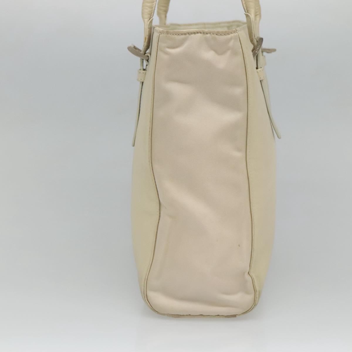 Prada Vintage Nylon And Leather White Leather Shoulder Bag Bag (Pre-Owned)