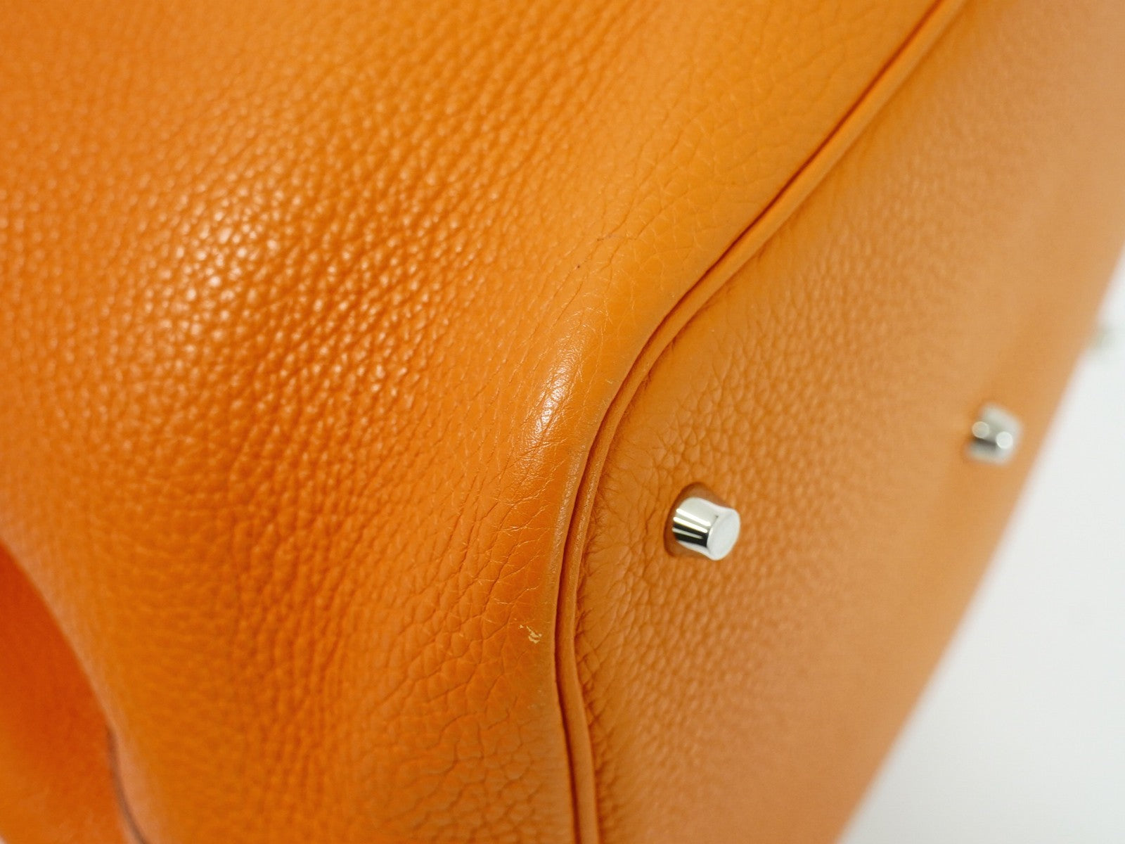 Hermes Picotin Lock Togo Orange Leather Handbag (Pre-Owned)