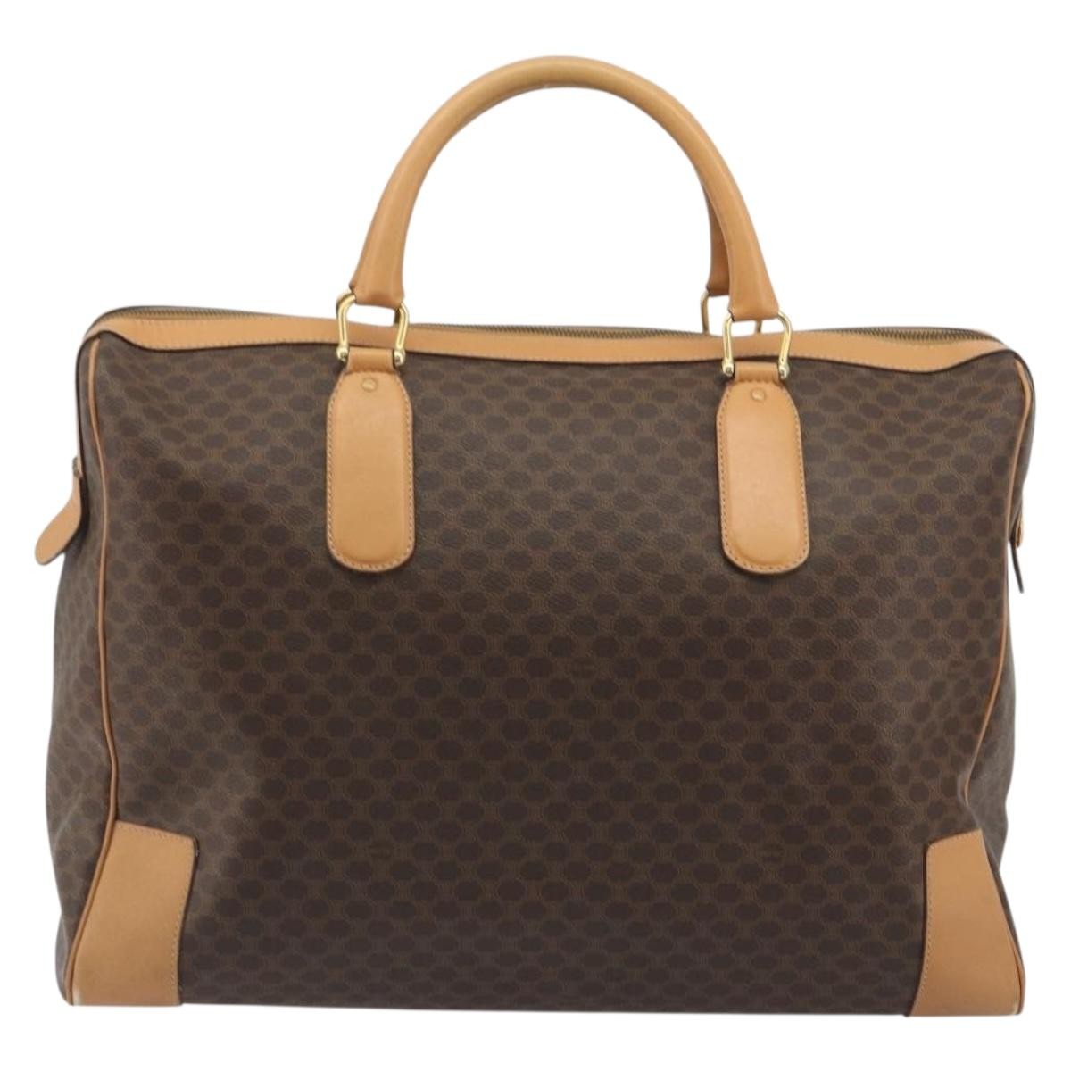 Celine Boston Macadam Canvas Brown Pvc Travel Bag Bag (Pre-Owned)