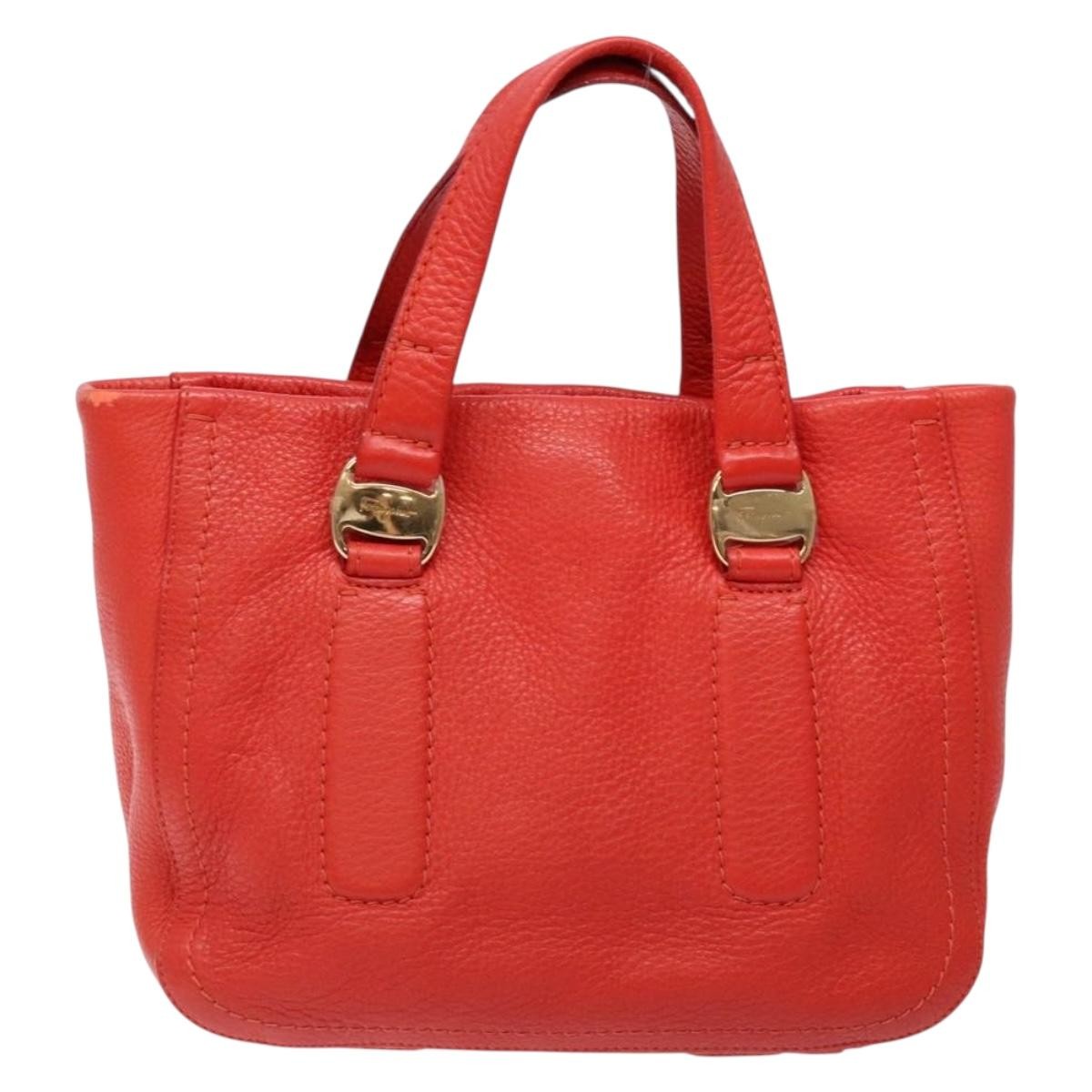 Salvatore Ferragamo Vala Leather Red Leather Bag (Pre-Owned)
