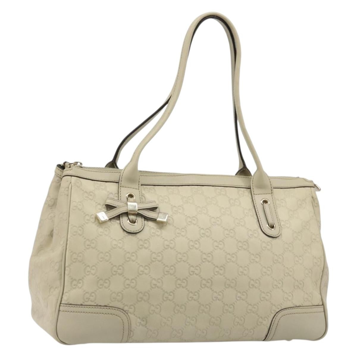 Gucci Princy Tote Guccissima Leather Beige Leather Shoulder Bag Bag (Pre-Owned)