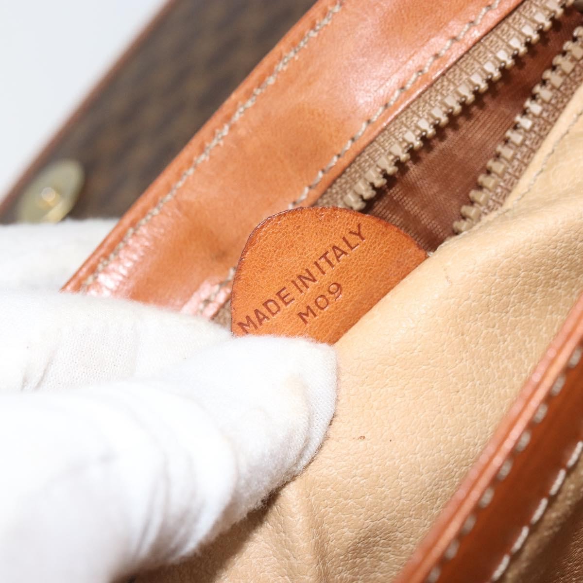 Celine Vintage Macadam Canvas And Leather Brown Canvas Shoulder Bag Bag (Pre-Owned)