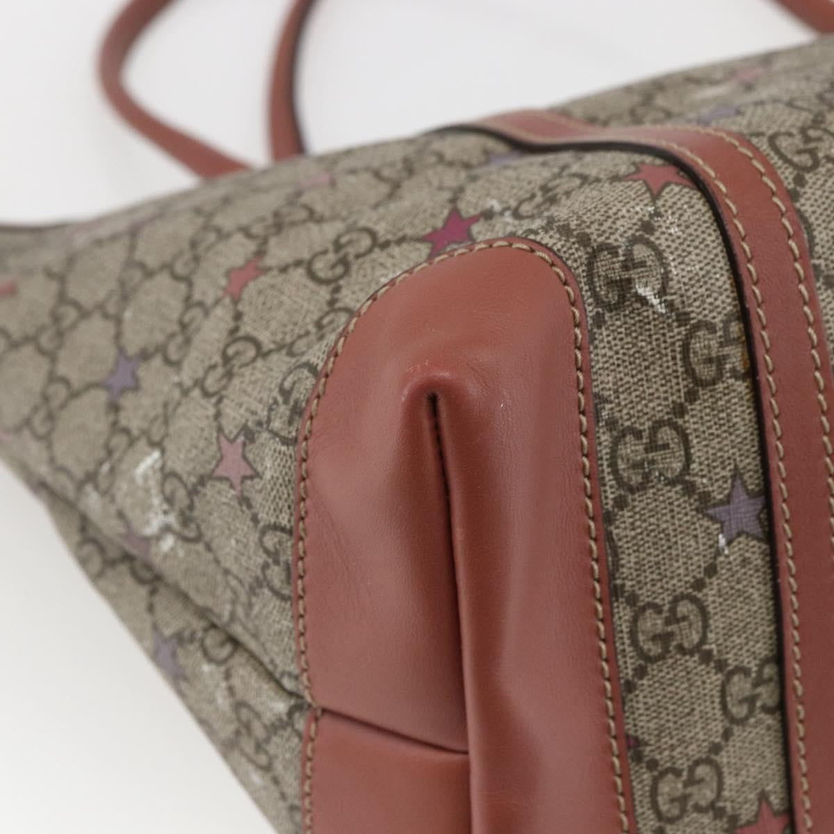 Gucci Joy Plus Tote Gg Coated Canvas With Leather Beige Canvas Tote Bag Bag (Pre-Owned)