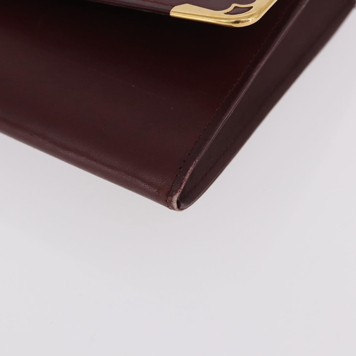 Cartier Must De Cartier Leather Burgundy Leather Clutche & Pouche Bag (Pre-Owned)