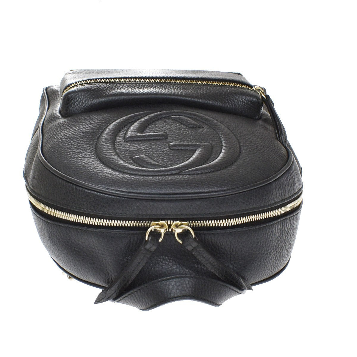 Gucci Soho Chain Leather Black Leather Backpack Bag (Pre-Owned)